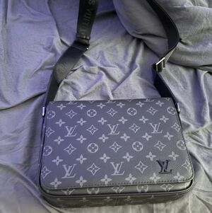 Louis Vuitton Black and Gray Monogram Messenger Bag